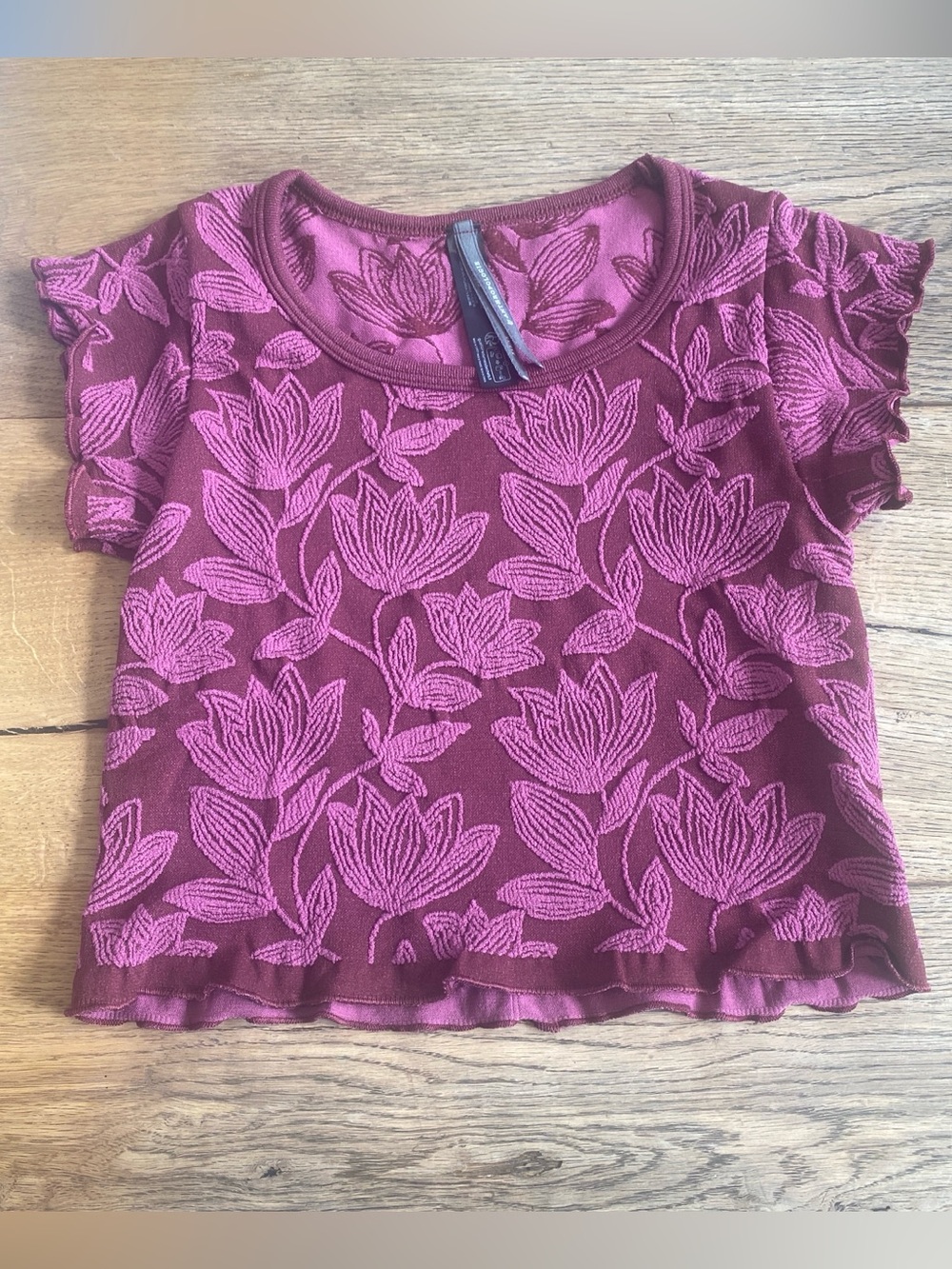 Anthropology Floral Crop Top with Ruffles